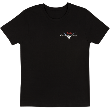 FENDER CUSTOM SHOP BLK RED/SILVER LOGO L MAJICA