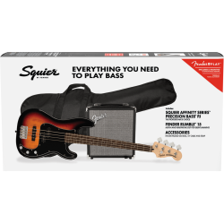 SQUIER AFFINITY PACK PJ-BASS LRL 3TS + RUMBLE 15 + NAVLAKA + PRIBOR BAS GITARA