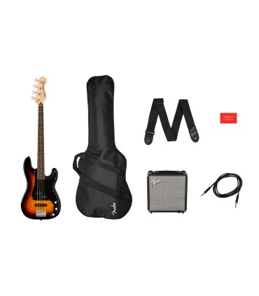 SQUIER AFFINITY PACK PJ-BASS LRL 3TS + RUMBLE 15 + NAVLAKA + PRIBOR BAS GITARA