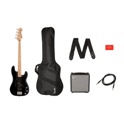 SQUIER AFFINITY PACK PJ-BASS MN BLK + RUMBLE 15 + NAVLAKA + PRIBOR BAS GITARA