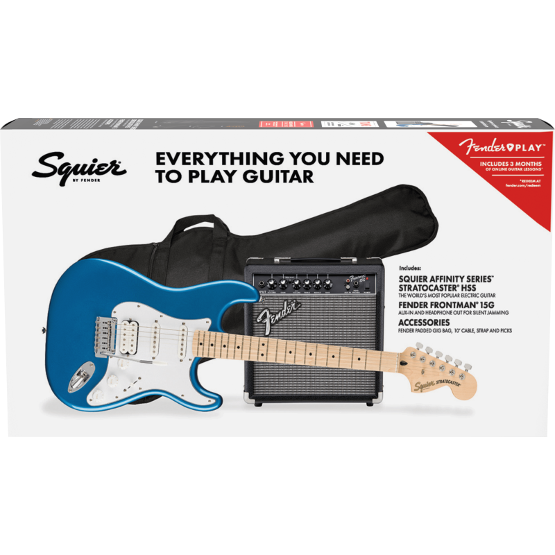 SQUIER AFFINITY PACK STRAT HSS MN LPB + FRONTMAN 15W + PRIBOR GITARA ELEKTRIČNA