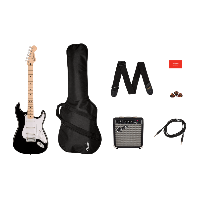 SQUIER SONIC STRAT BLK PACK + FRONTMAN 10W + PRIBOR GITARA ELEKTRIČNA
