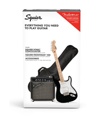 SQUIER SONIC STRAT BLK PACK + FRONTMAN 10W + PRIBOR GITARA ELEKTRIČNA