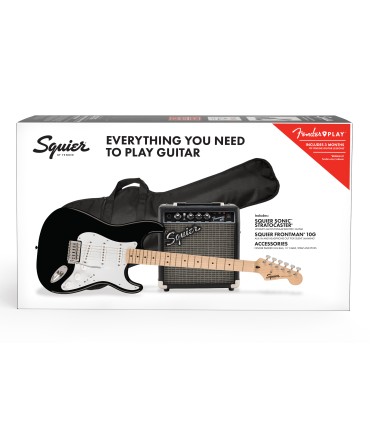SQUIER SONIC STRAT BLK PACK + FRONTMAN 10W + PRIBOR GITARA ELEKTRIČNA