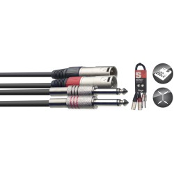 STAGG PATCH STC3PXM 2 jack - 2 xlr M KABEL