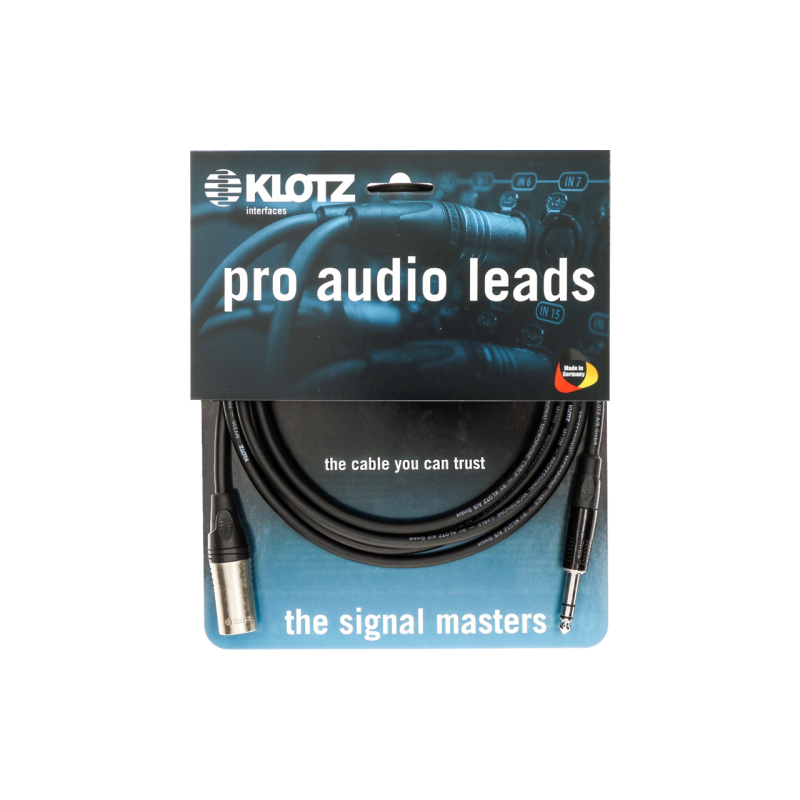 KLOTZ PATCH M1MS1K1000 10m xlr M - 6,3 stereo jack KABEL