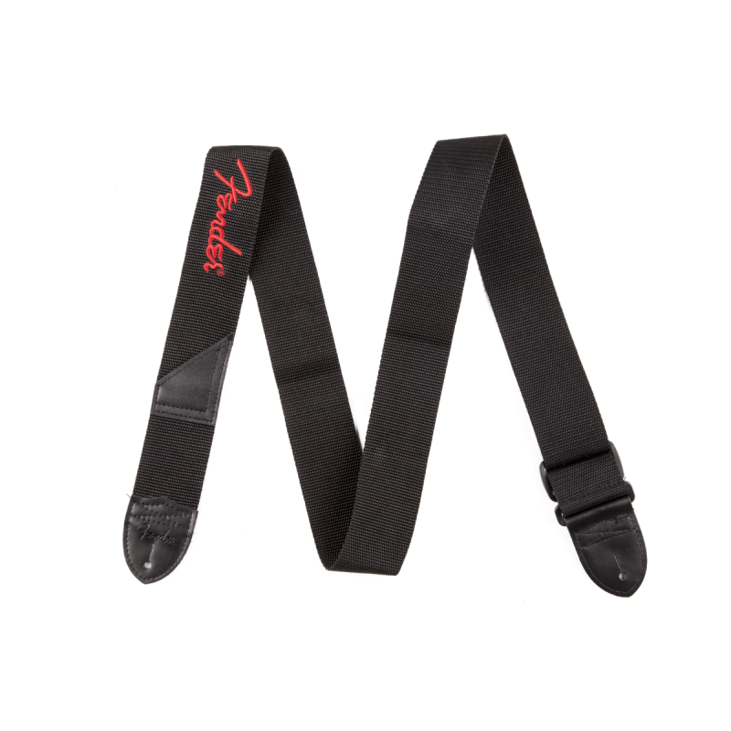 FENDER 2" POLY RED LOGO STRAP REMEN