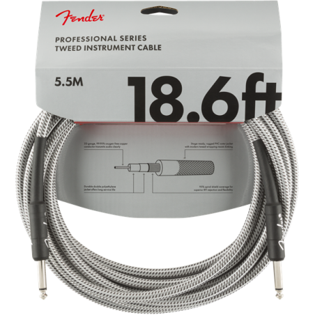 FENDER INSTRUMENT PRO 18.6' WHITE TWEED 5,5 m KABEL