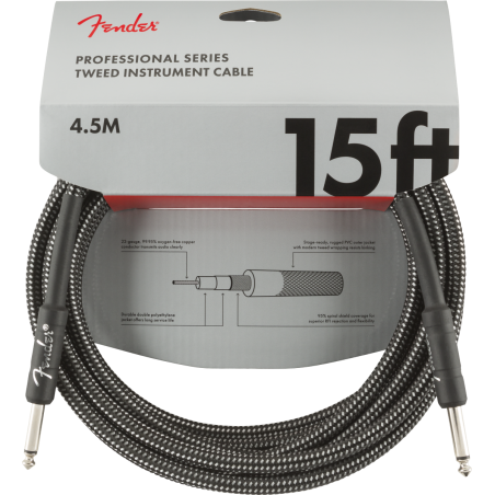 FENDER INSTRUMENT PRO 15' GREY TWEED 4,5 m KABEL