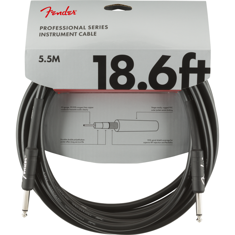 FENDER INSTRUMENT PRO 18,6' BLK 5,5 m KABEL