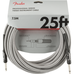 FENDER INSTRUMENT PRO 25' WHITE TWEED 7,5 m KABEL