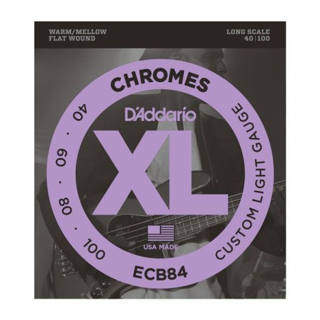 DADDARIO BASS ECB84 CHROMES 40-100 Flatwound, Long Scale ŽICE