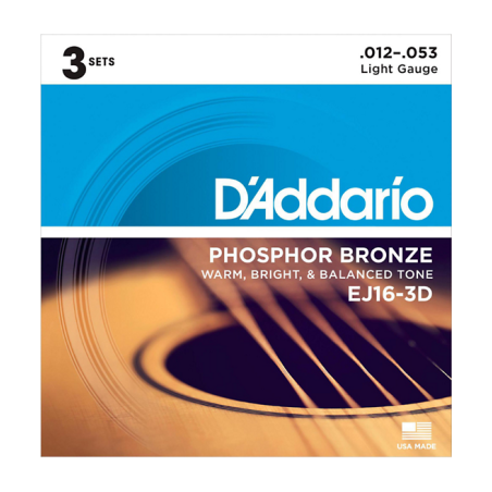DADDARIO AKUSTIKA EJ16-3D 12-35 PHB 3 pack ŽICE