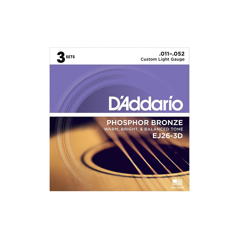 DADDARIO AKUSTIKA EJ26-3D 11-52 PHB 3 pack ŽICE
