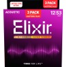 ELIXIR GITARA AKUSTIČNA 12-53 NANOWEB 3 PACK ŽICE