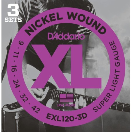 DADDARIO ELEKTRIKA EXL120-3D 09-42 3 pack ŽICE