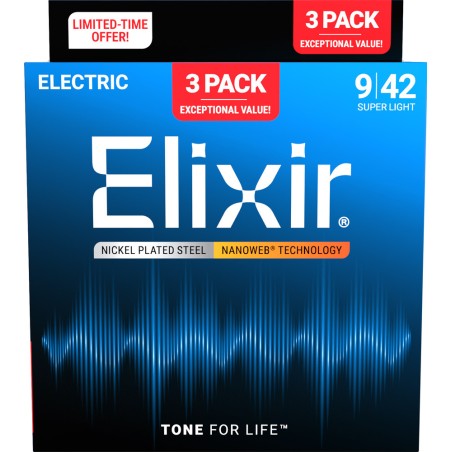 ELIXIR ELEKTRIKA NANOWEB 09-42 3 PACK ŽICE