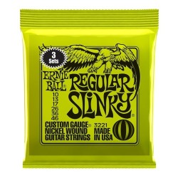 ERNIE BALL GITARA REGULAR SLINKY 10-46 3-PACK ŽICE