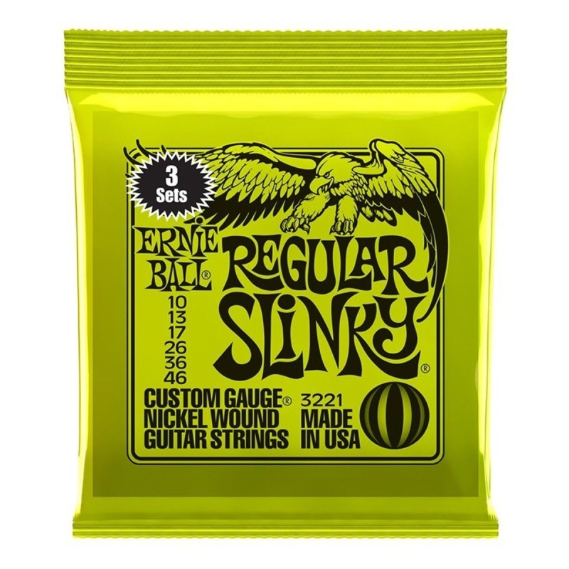ERNIE BALL GITARA REGULAR SLINKY 10-46 3-PACK ŽICE