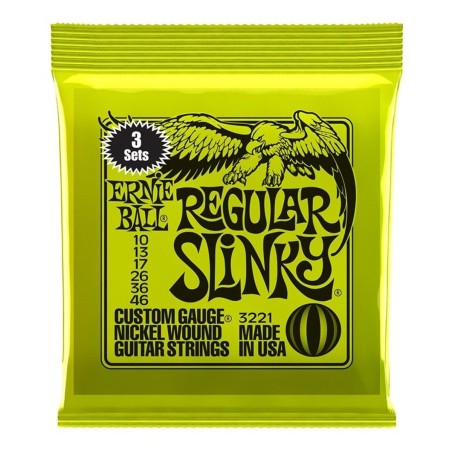 ERNIE BALL GITARA REGULAR SLINKY 10-46 3-PACK ŽICE