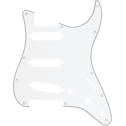 FENDER STRAT WHITE 3-PLY 11 RUPA PICKGUARD