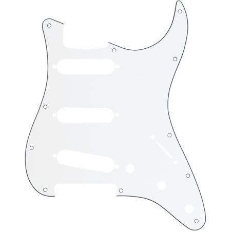 FENDER STRAT WHITE 3-PLY 11 RUPA PICKGUARD