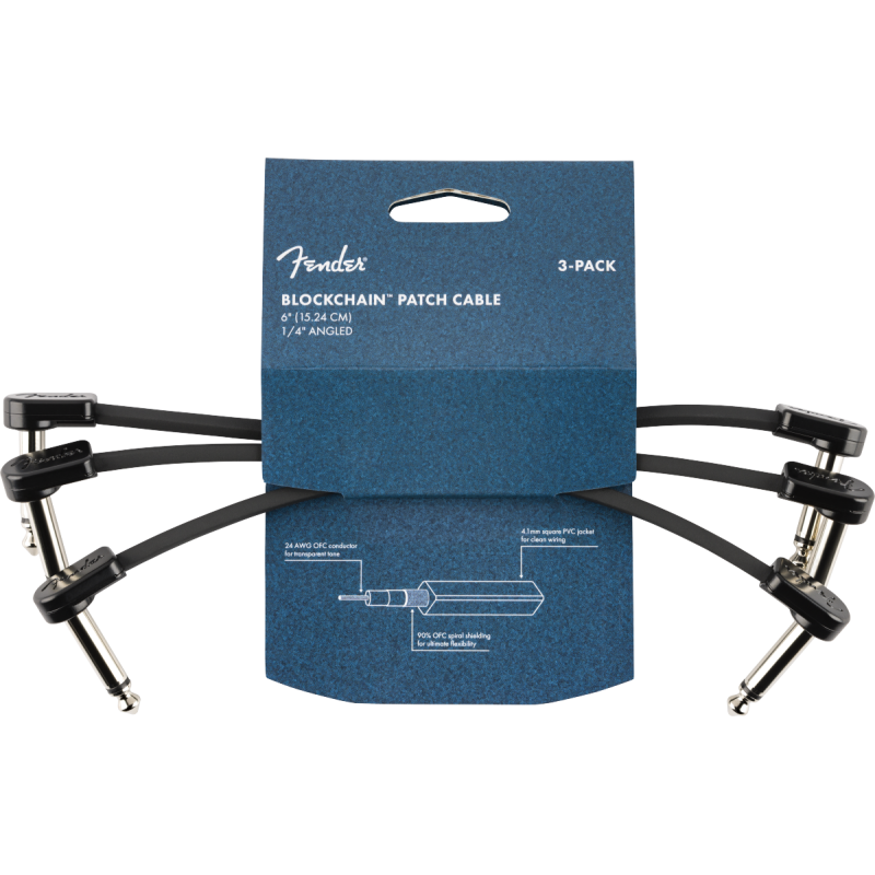 FENDER PATCH BLOCKCHAIN 15cm 3 PACK KABEL