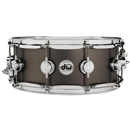 DW COLLECTORS SATIN BLACK OVER BRASS 14X5.5 SNARE