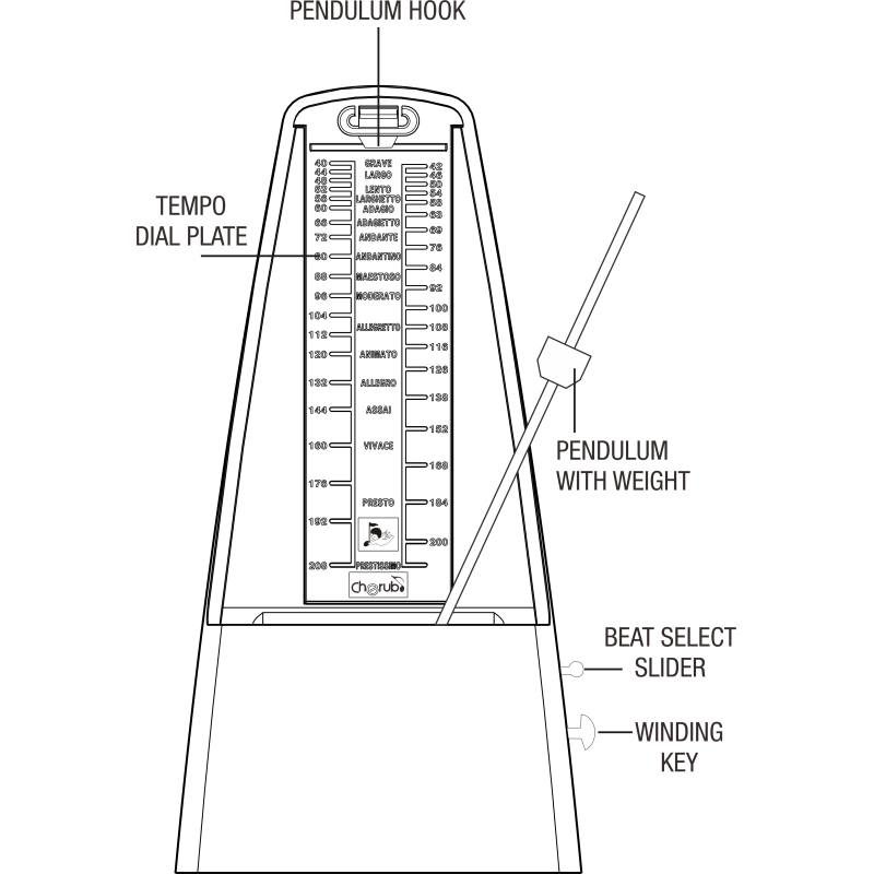 CHERUB WSM-305 BK mehanički METRONOM