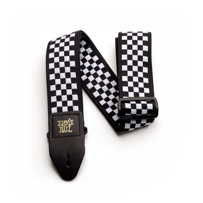 ERNIE BALL 4149 BLACK AND WHITE CHECKERED REMEN