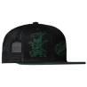 GIBSON SLASH SKULLY TRUCKER HAT BLACK/GREEN KAPA